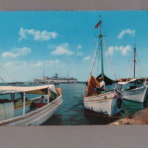 Vintage Postcard - Oceanliner off the coast of Aruba - Kruger